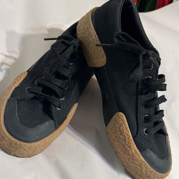 New Superga 2660 Unisex Black Gum cloth big stripe bumper Sneakers M6/W8 - Picture 8 of 14